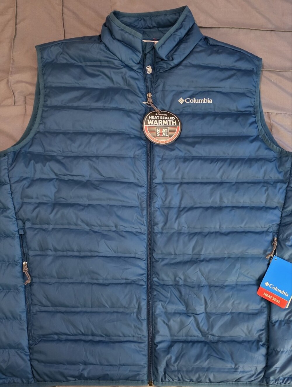 NWT Columbia Down Filled Blue Puffer Vest 2XL Mens